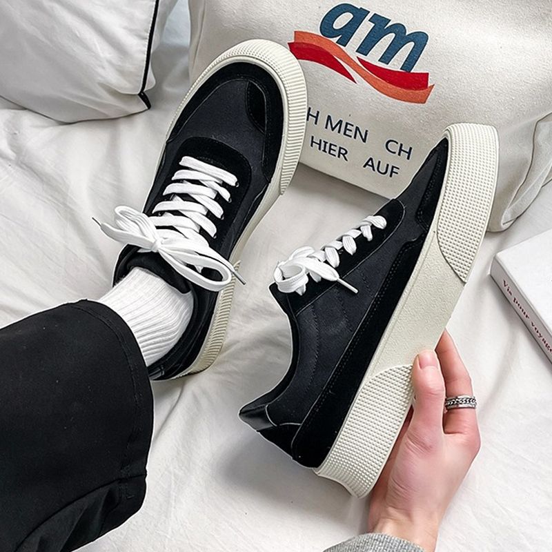 Men's Fashion Casual Shoes Lace-Up Slippers - Black