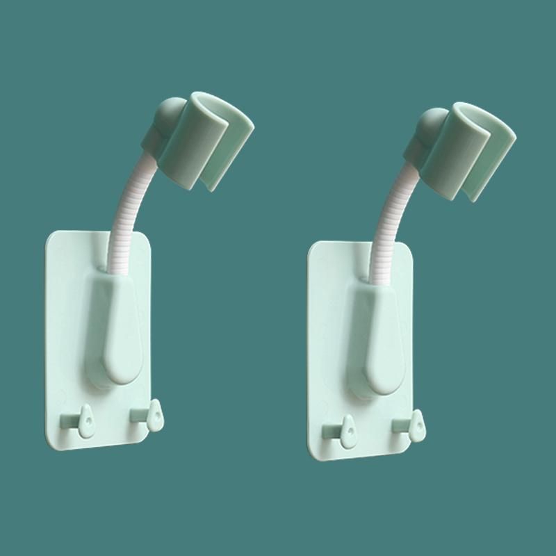 1/2pcs 360° Shower Head Holder Adjustable S-Adhesive Showerhead Bracket Wall Mount with 2 Hooks Stand SPA Bathroom Universal