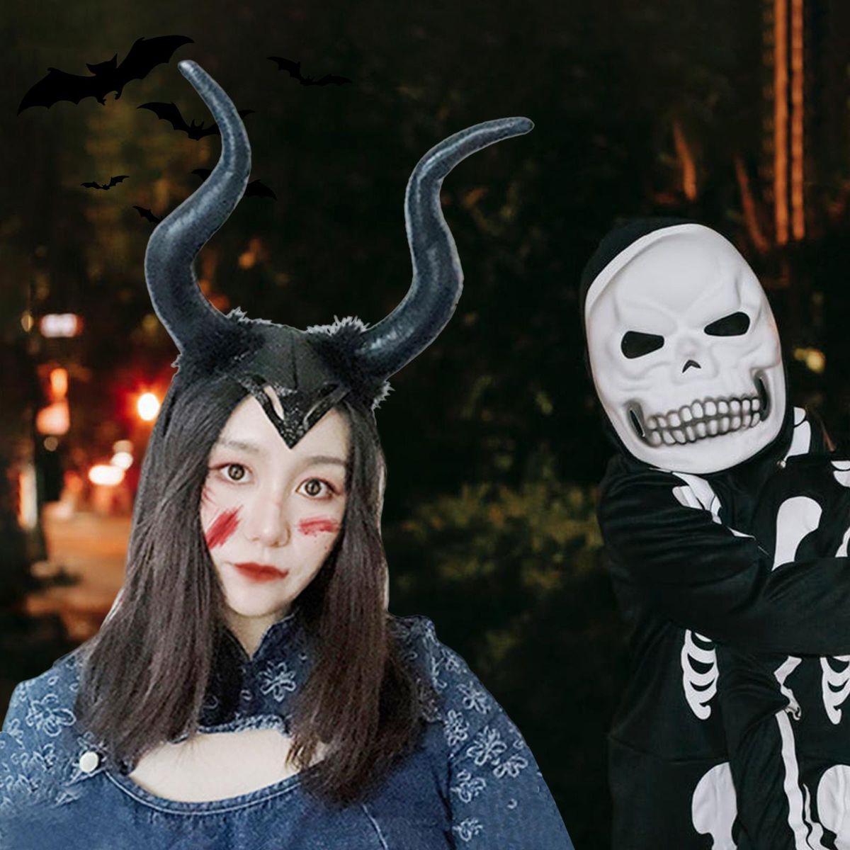 Halloween Black Long Horns Cosplay Costume Queen Horns Hat Witch Headpiece Headdress for Girls Women Decoration