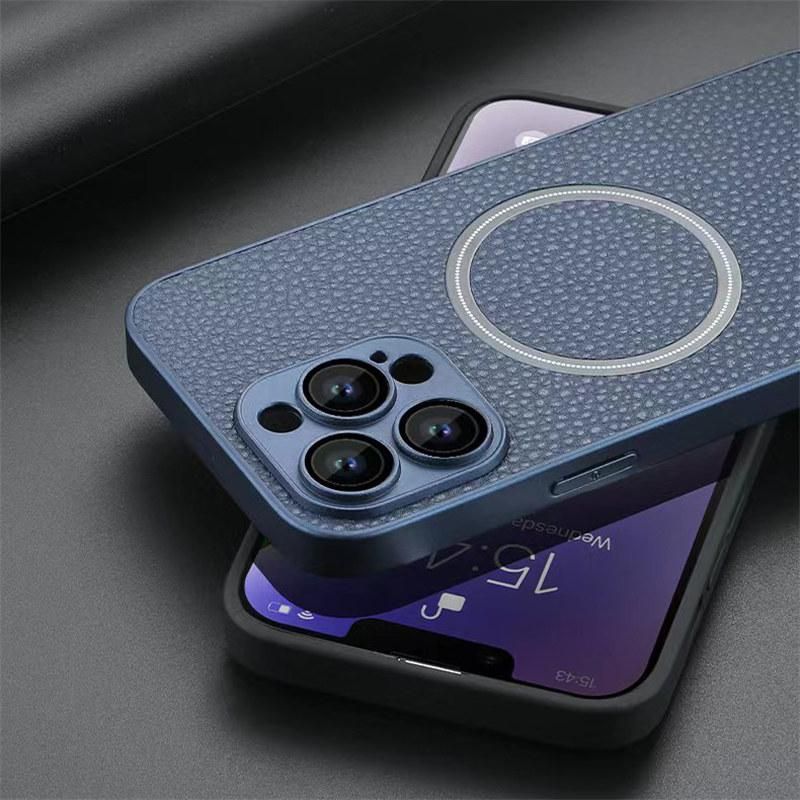 For iPhone 14 Pro Max Plus PU Leather Phone Case For iPhone 13 12 11 Pro Max Magnetic Lens Protection Hard Silicone Phone Cover