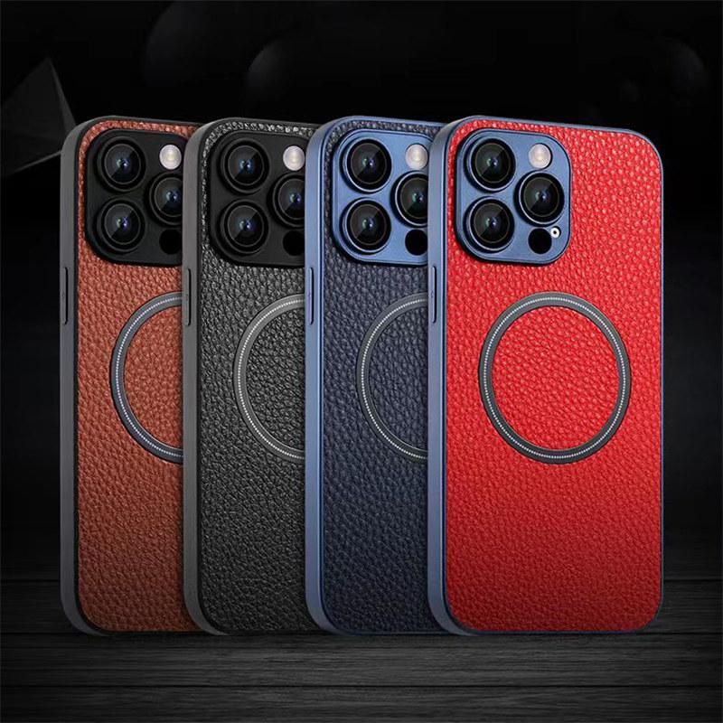 For iPhone 14 Pro Max Plus PU Leather Phone Case For iPhone 13 12 11 Pro Max Magnetic Lens Protection Hard Silicone Phone Cover
