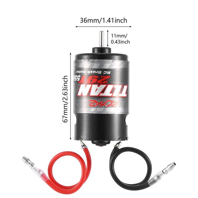 5  Brushed Motor 12T 21T 29T 35T For Axial 1:10 R   Rawler R   Ar Parts-Black-29T With ESC