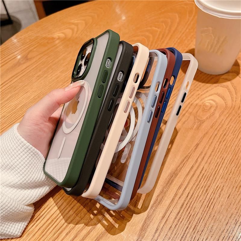 Original Transparent Magnetic For Magsafe Wireless Charge Case For iPhone 14 13 12 11 Pro Max 15 Soft Silicone Shockproof Cover