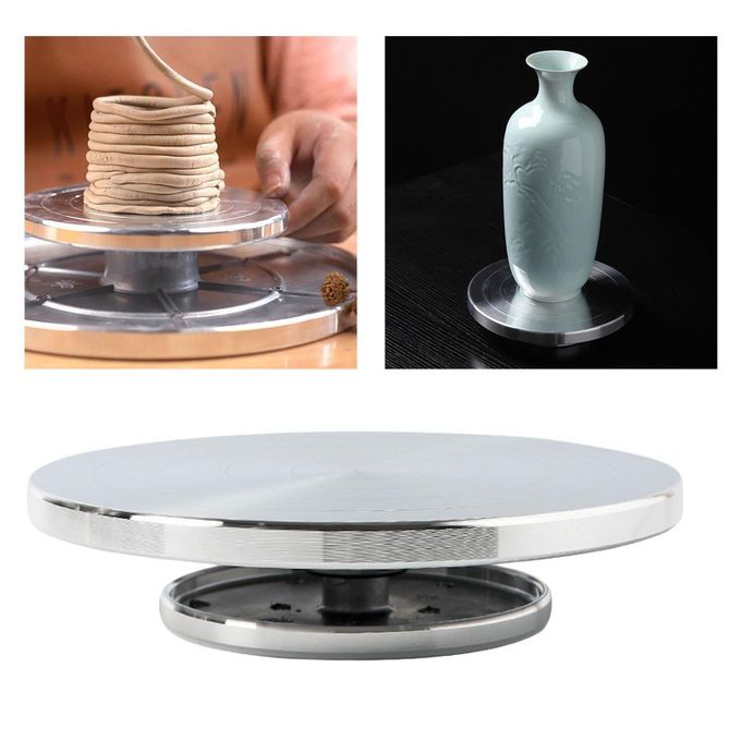 2 Piece Ceramic Art Pottery Banding Wheel Aluminum Turntable DIY Clay