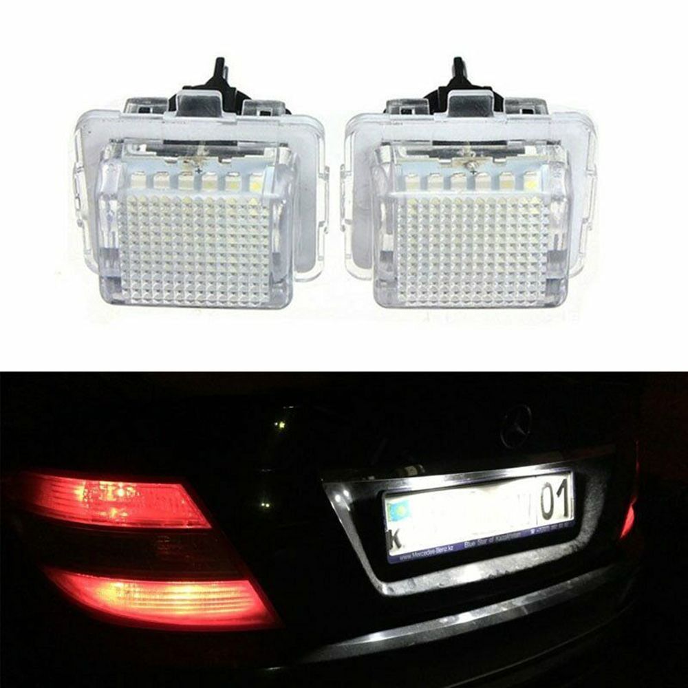 2Pcs LED License Plate Lamp  Replacement For Mercedes Benz