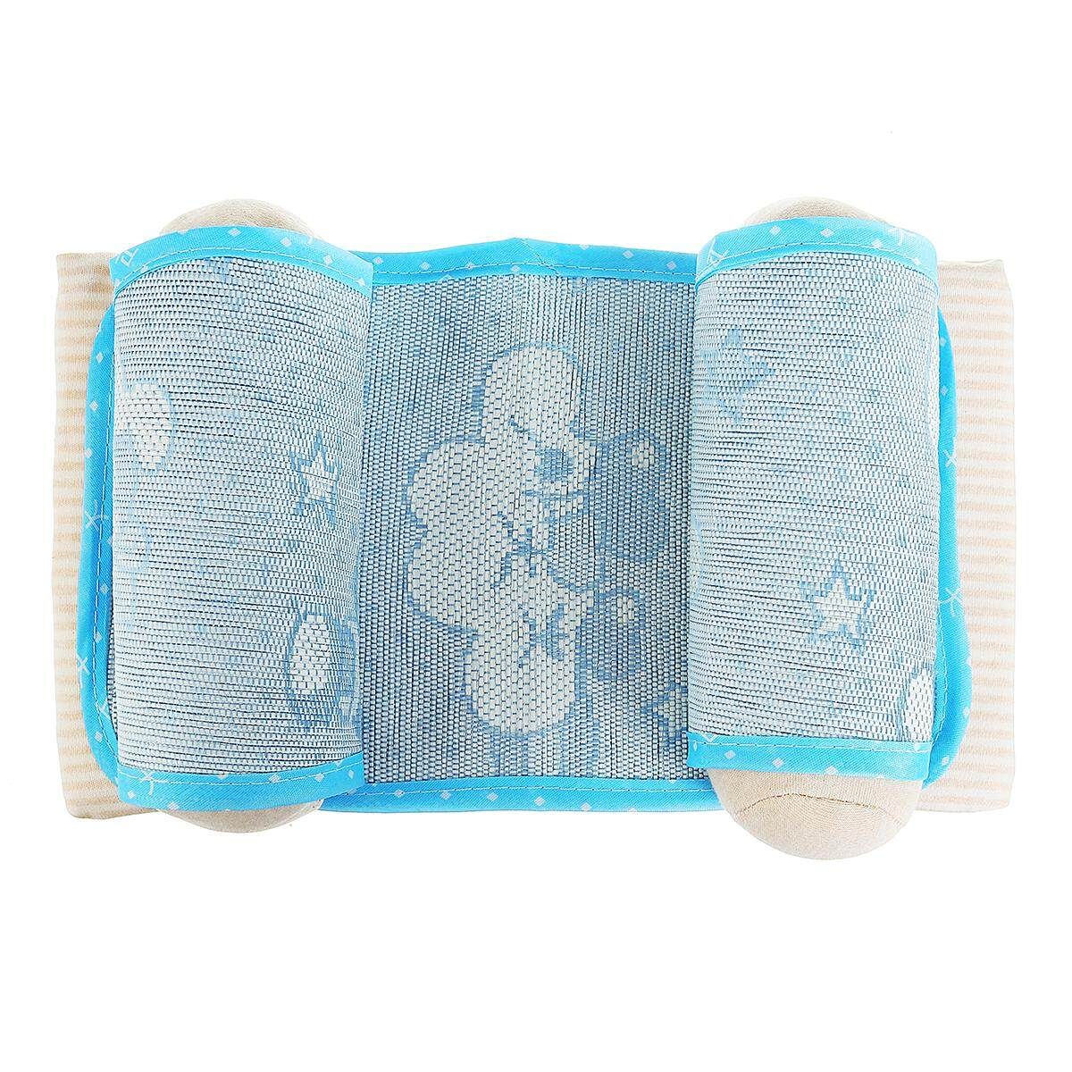 26*16cm(10.2"x6.2") Infant Baby Toddler Safe Anti-Roll Pillow Sleep Flat Head Positioner Blue