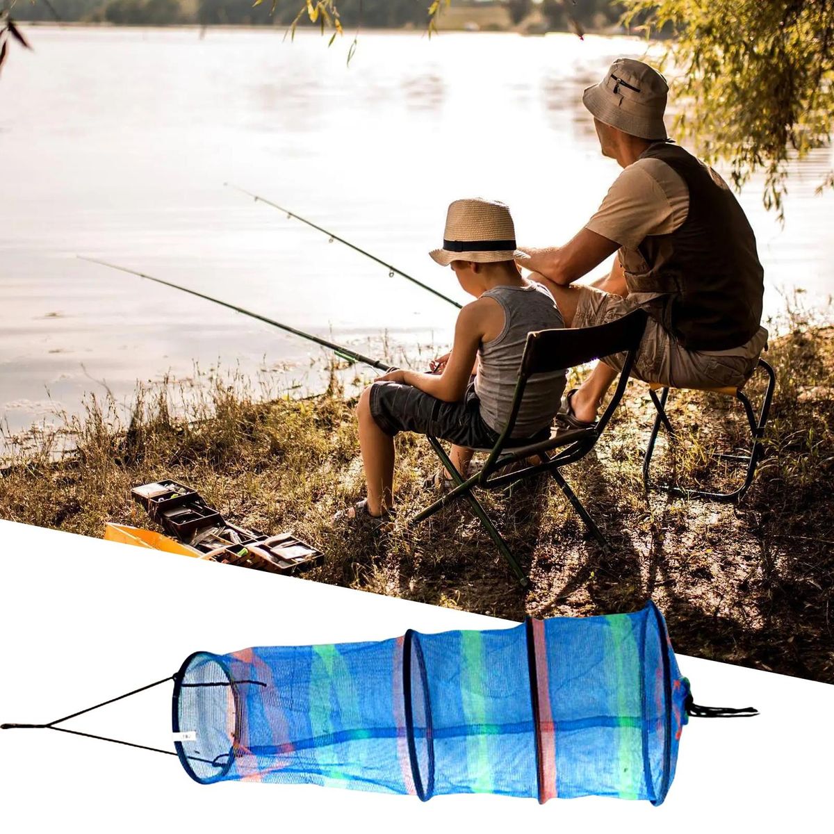 Mini Fish Guard Round Mesh Crab Fishing Net Multicolor