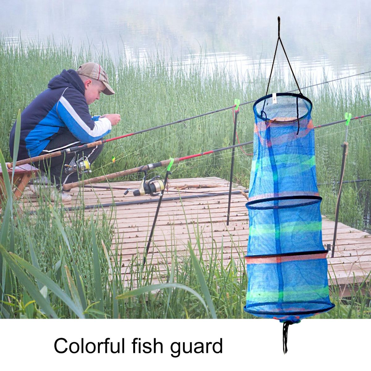 Mini Fish Guard Round Mesh Crab Fishing Net Multicolor