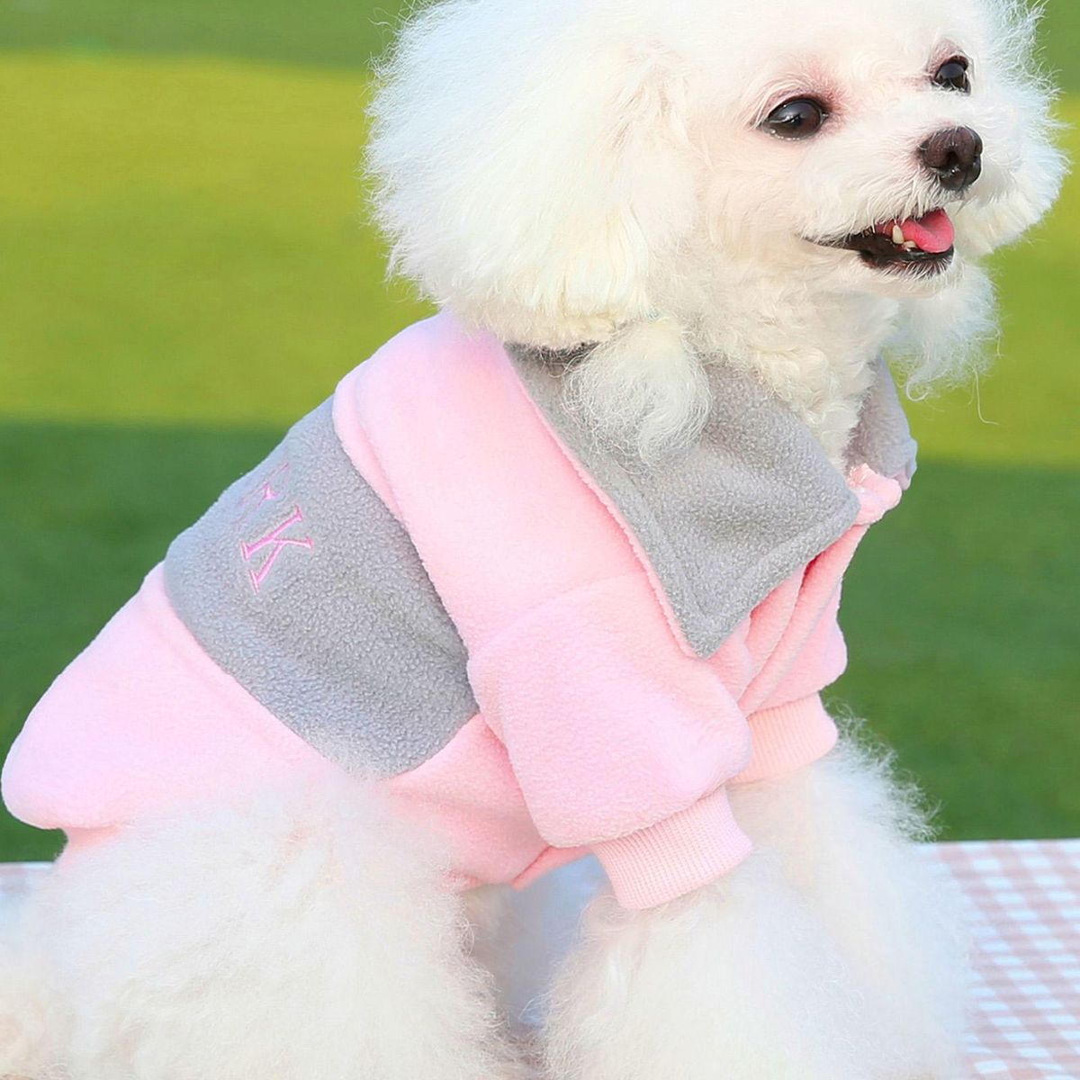 Dog Coat Letter Print Dog Two-legged Coat Pink