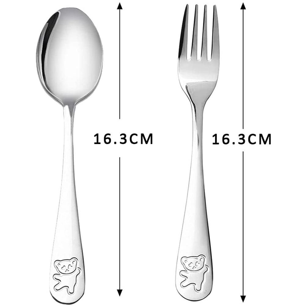 12 Pieces Kids Silverware Stainless Steel Children's Safe Flatware Child Spoon and Fork Set Toddler Utensils