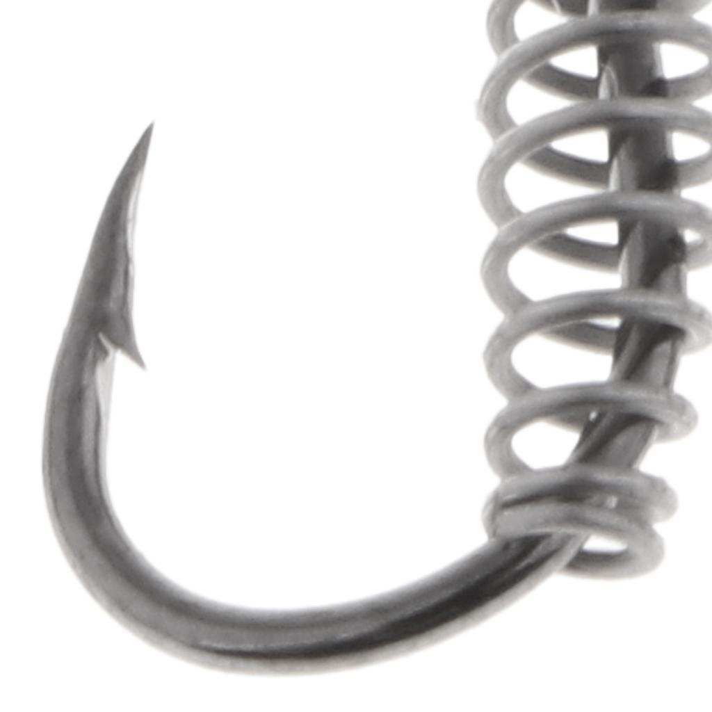 10pcs Heavy Duty Fishing Hooks Spring Barbed Design