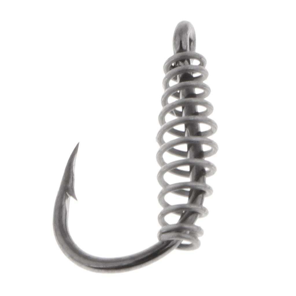 10pcs Heavy Duty Fishing Hooks Spring Barbed Design