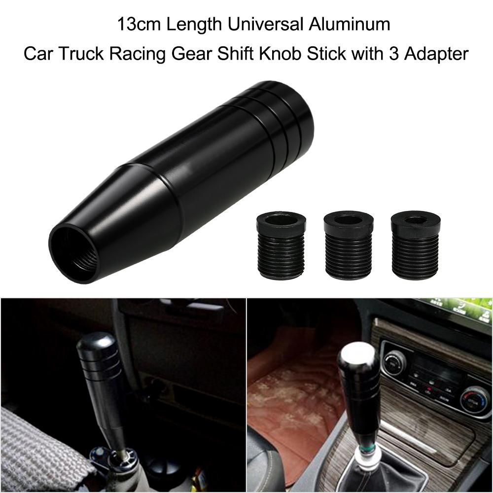 13cm Length  Universal Aluminum Car Truck Racing Gear Shift Knob Stick with 3 Adapter