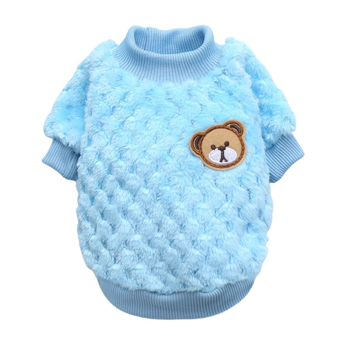 Dog Pullover Pet Dog Thickened Coral Fleece Top Sky Blue