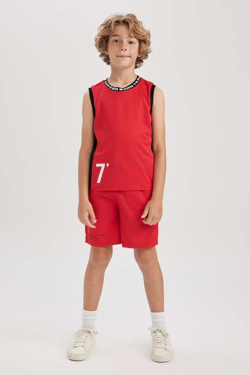 Boy Casual Knitted Short - Red