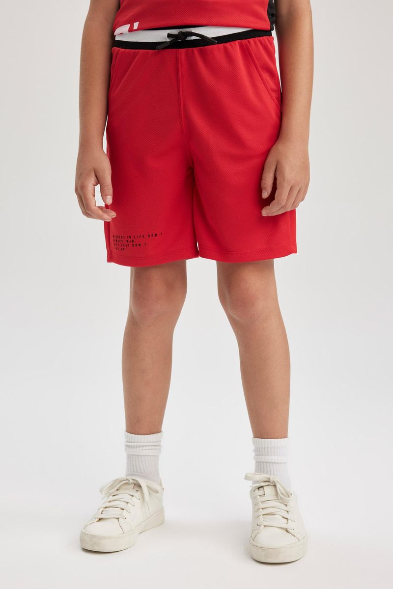 Boy Casual Knitted Short - Red