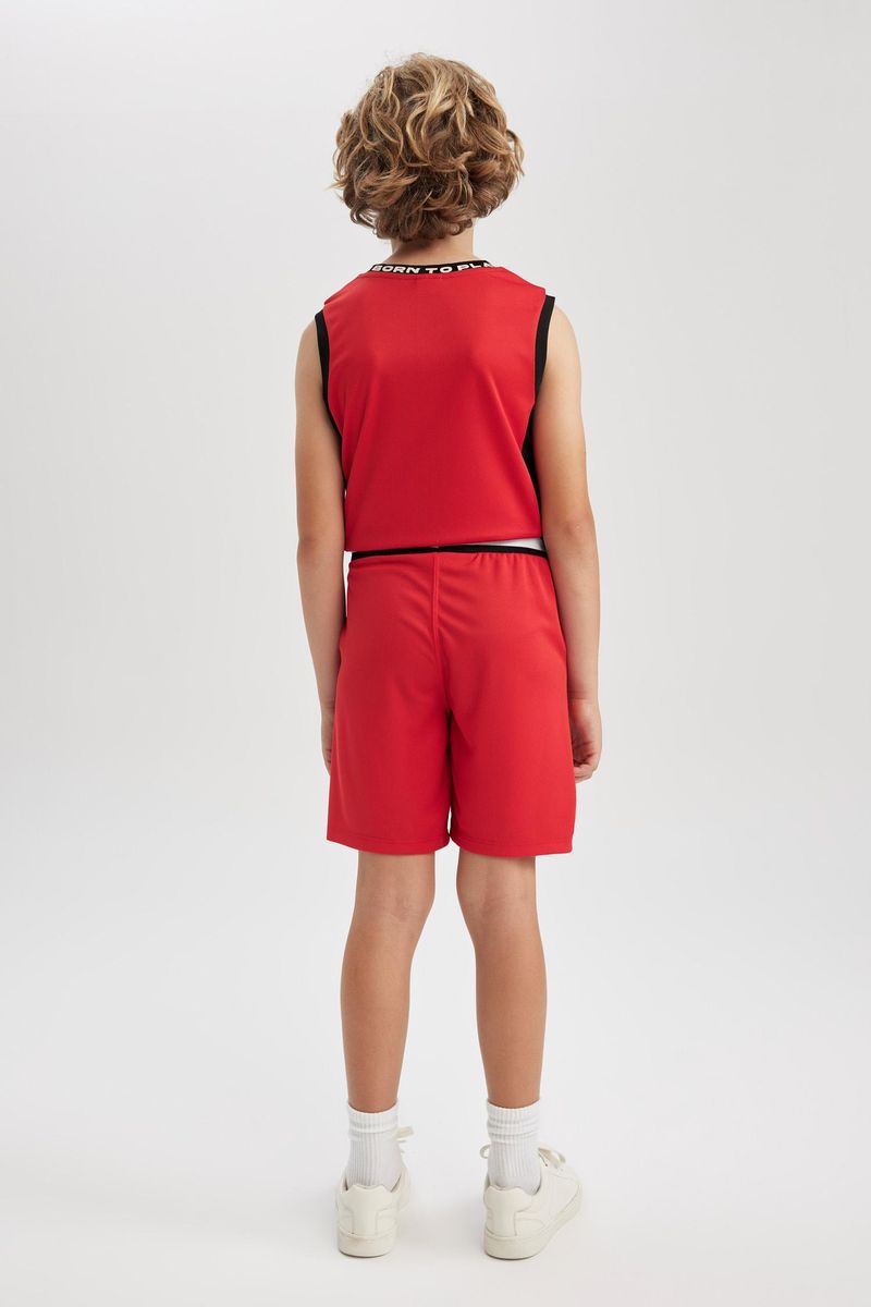 Boy Casual Knitted Short - Red