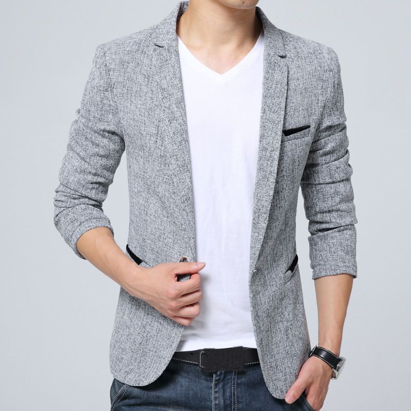 Men's Suit Jacket Man Business Casual Men One Button Blazer