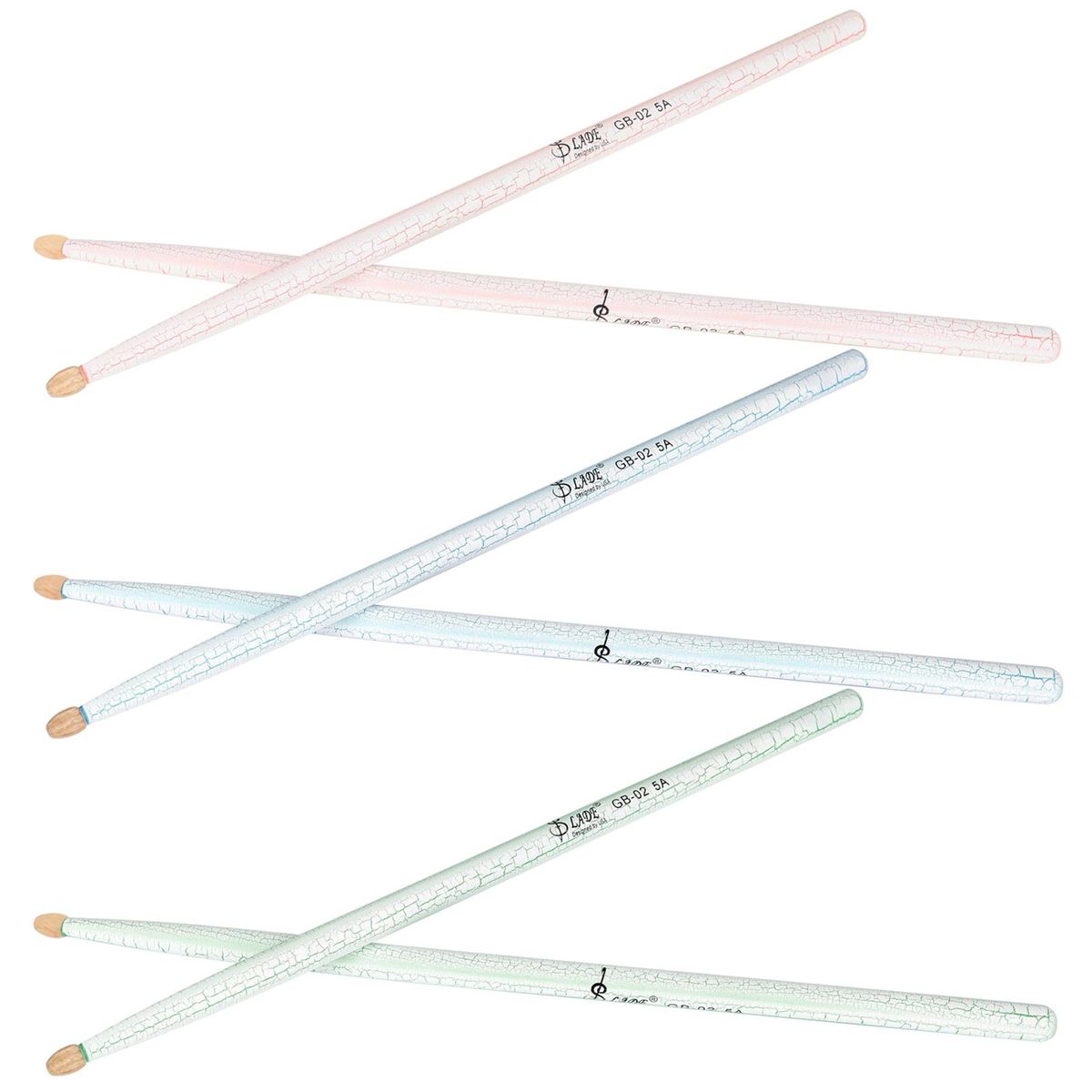 SLADE 3 Pairs 5A Drum Stick Walnut Wood Drumsticks Cracked Ice Pattern Musical Instrument Drum Set Accessories