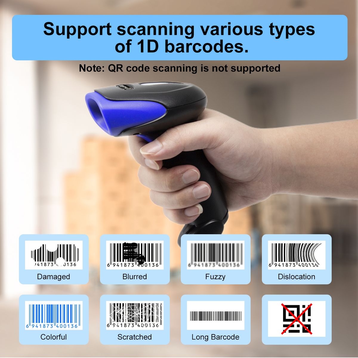 C100 Wired Barcode Scanner Handheld