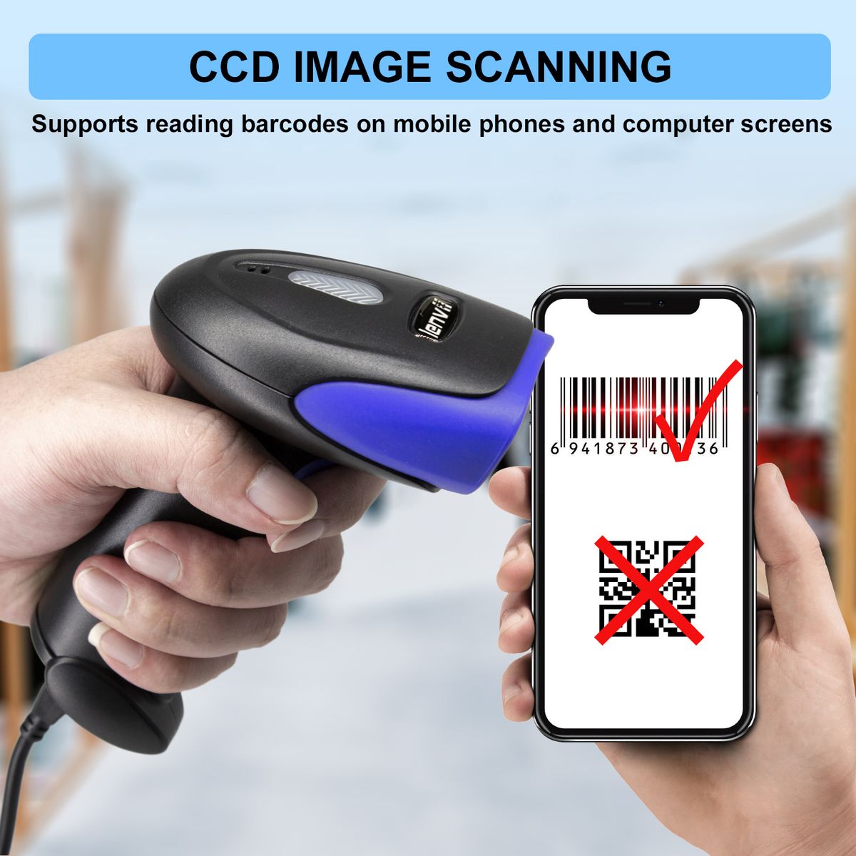 C100 Wired Barcode Scanner Handheld