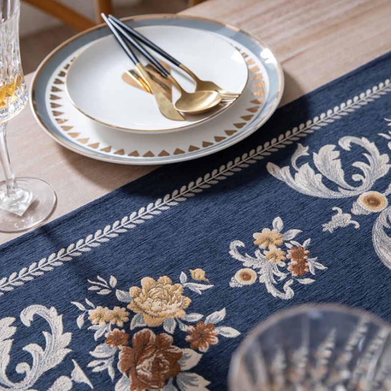 Vintage Flower Chenille Beads Table Runner, Size: 32x140cm