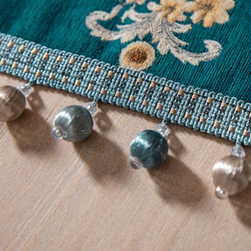 Vintage Flower Chenille Beads Table Runner, Size: 32x140cm