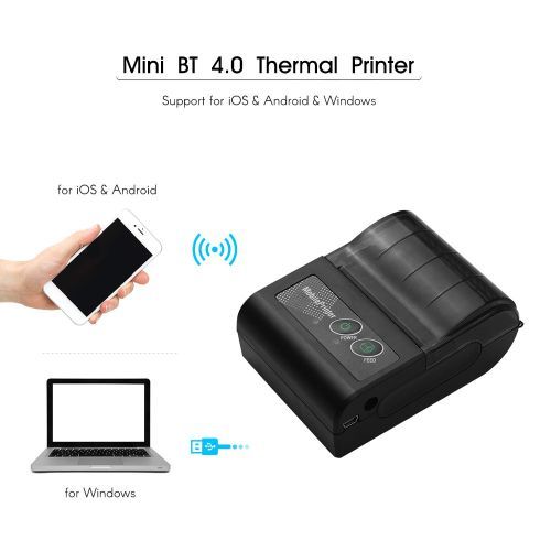 Portable Wireless BT 58mm Thermal Receipt Printer Mini