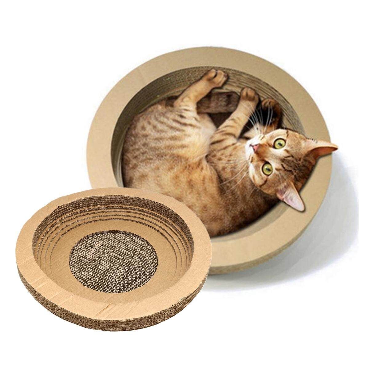 Cat Bowl Shaped Scratcher Scratching Board Corrugated Cardboard Scratch Pad Bed