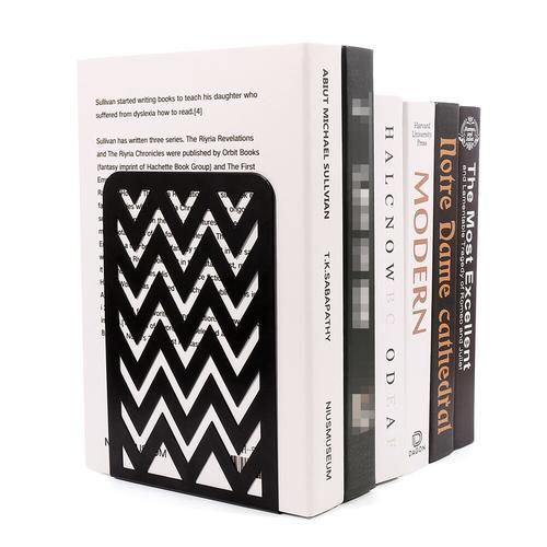 2pcs Black Stainless Steel Bookend Book Magazine Practical Stationery For Students Home Office Organizer Gift Support Stand