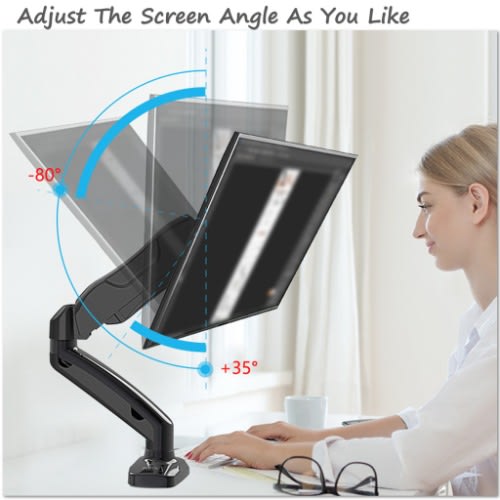 Double Extension Adjustable Single Arm Gas Strut Computer And Tv Desktop Mount