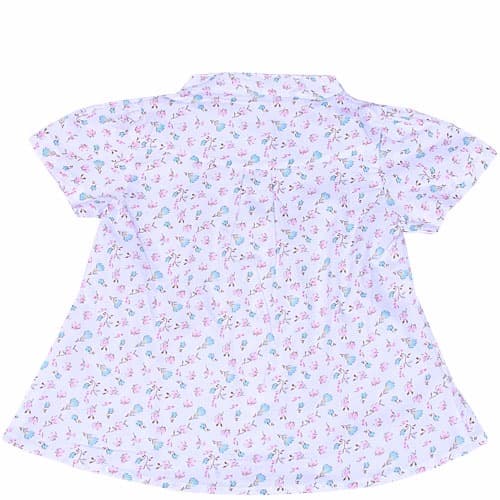 Girls' Floral Design Shirt Blouse