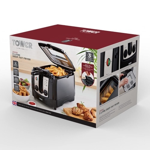 Deep Fat Fryer With Adjustable Thermostat - 3l - 2300W - T17002 - Black