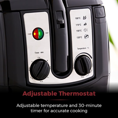 Deep Fat Fryer With Adjustable Thermostat - 3l - 2300W - T17002 - Black