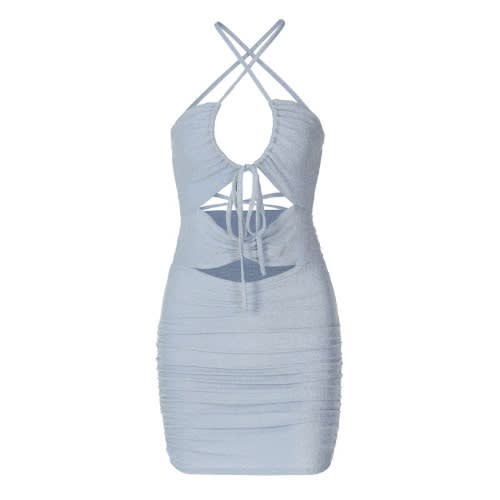 Bodycon Shiny Dress- Blue