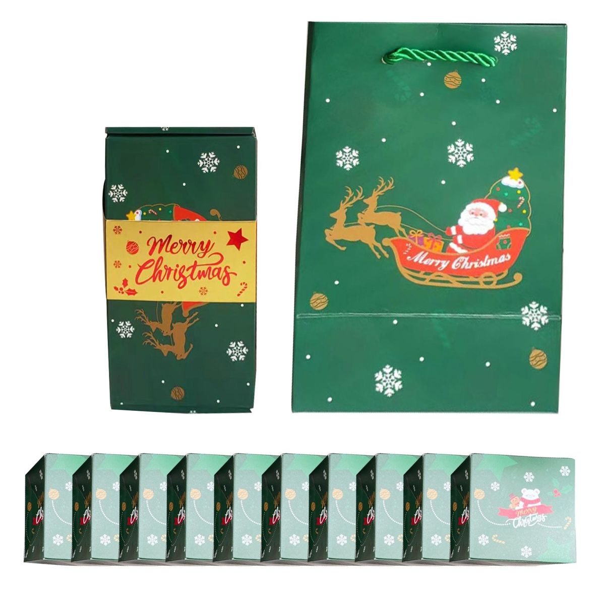 Present Packing Box Christmas Surprise Gift Box Set for Presents Green
