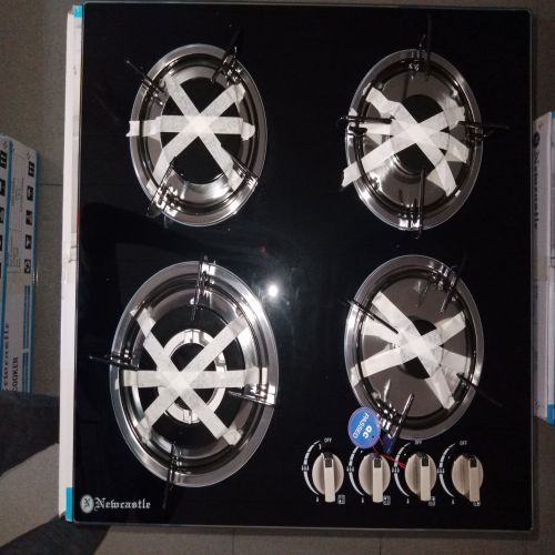Elegant 4-Burner Glass Cabinet Gas Cooker