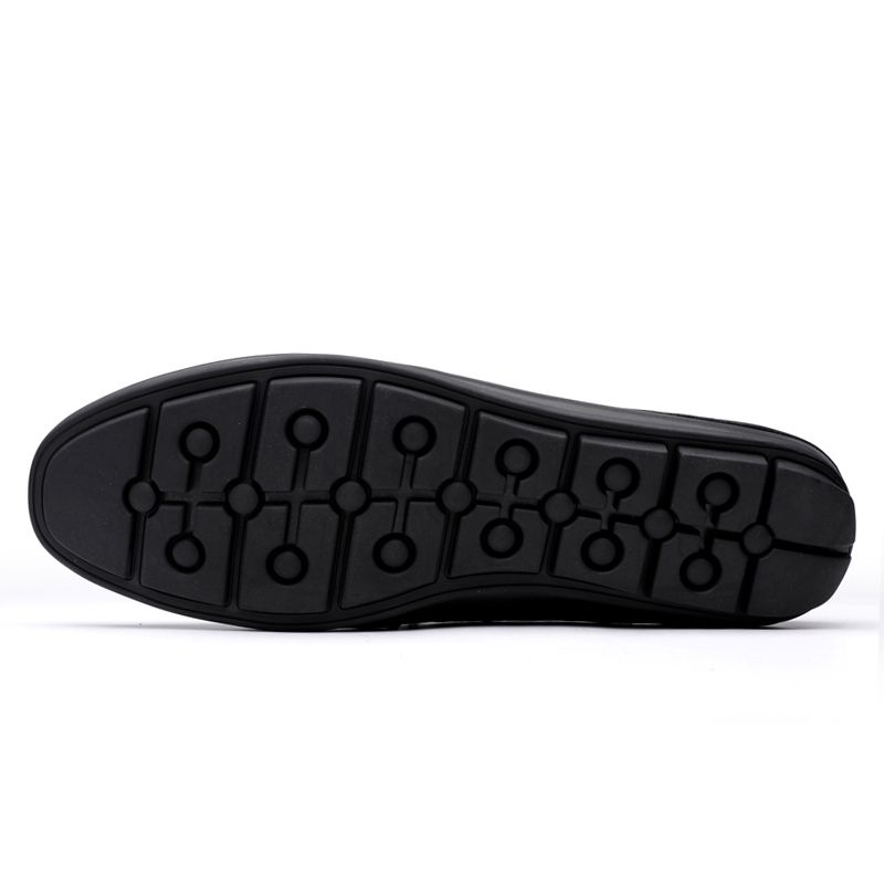 (Black)Summer Mens Low Casual Slip On Half Shoes For Men High Quality Leather Italian Designer Brea