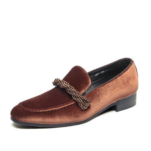 Tassel Mens Formal Shoes Leisure Loafers High-end Suede Leather Party Dress Footwear Brown