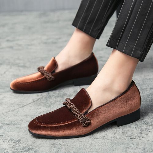 Tassel Mens Formal Shoes Leisure Loafers High-end Suede Leather Party Dress Footwear Brown