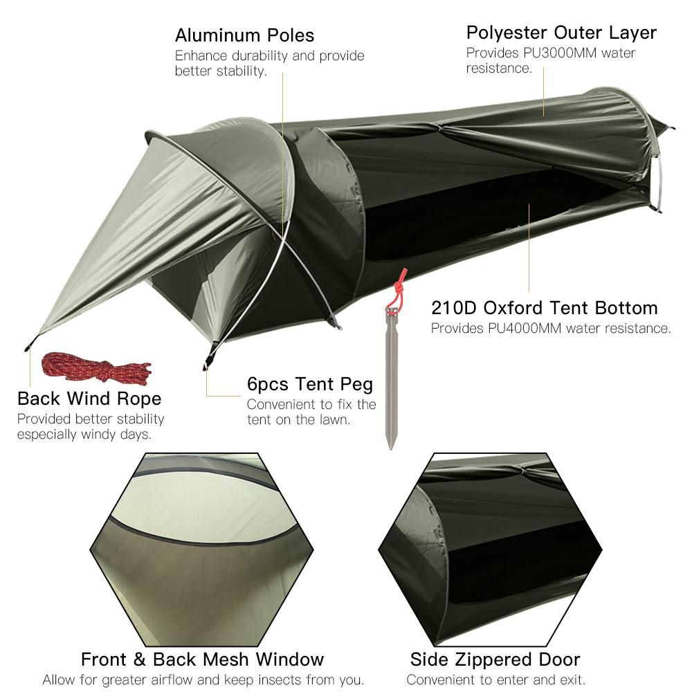 Ultralight Single Person Tent Waterproof Camping Tent for Outdoor Backpacking Hiking Fishing