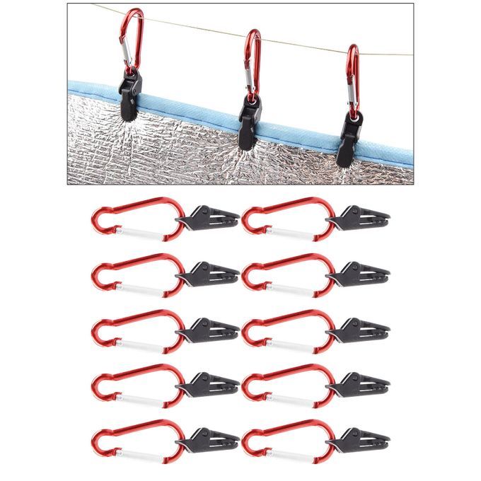 10Pcs Tarp Clips Tent Tarpaulin Clamps Holding Up Camping Tarp
