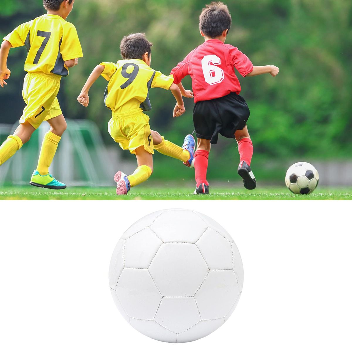 White Soccer Ball Size 5 Official Match For Kids