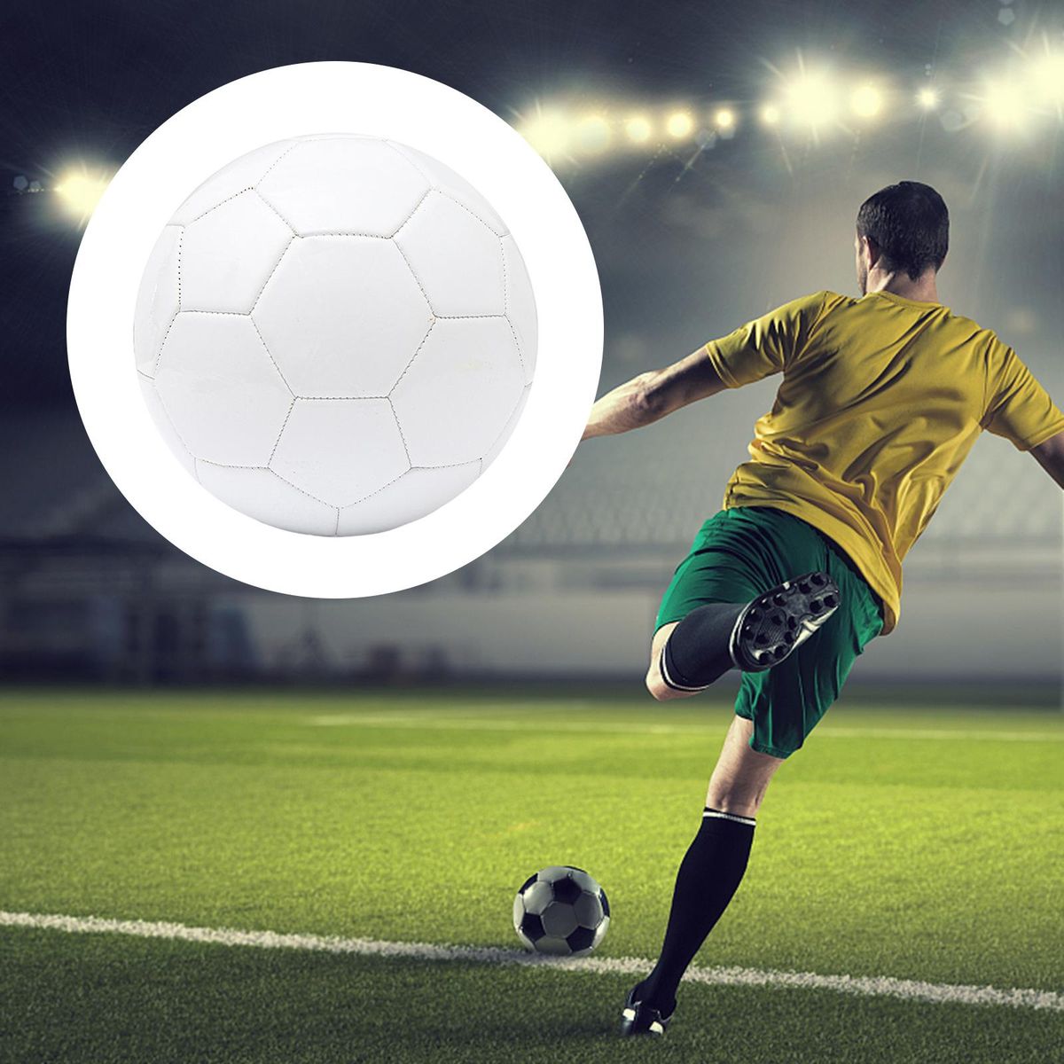 White Soccer Ball Size 5 Official Match For Kids