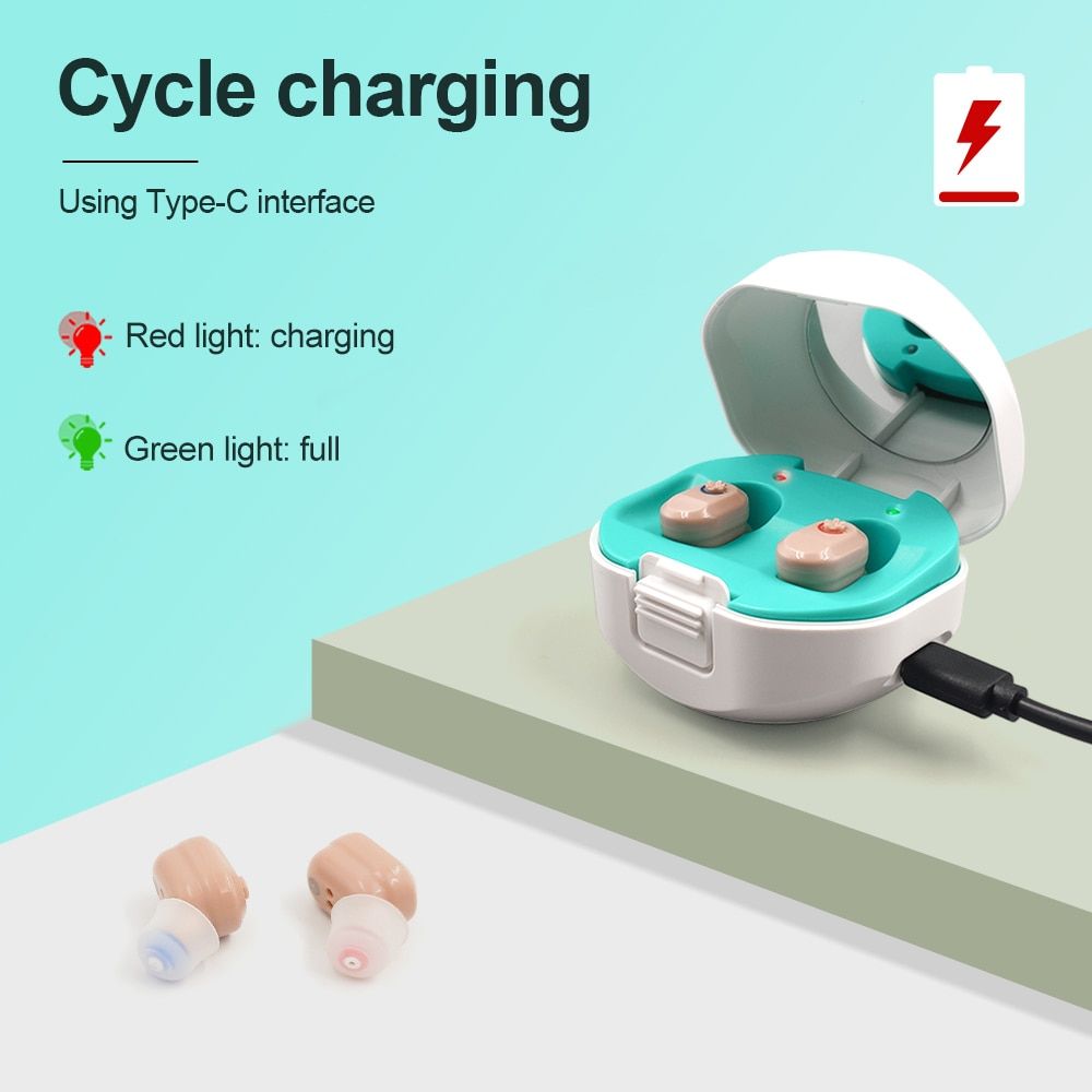 Digital Hearing Aids Rechargeable Hearing Aid With Charging Case Hearing Device Hearing Amplifier