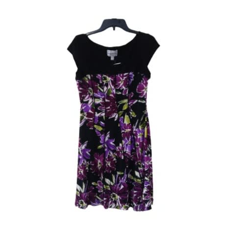 Women's Short Dress- Purple And Black