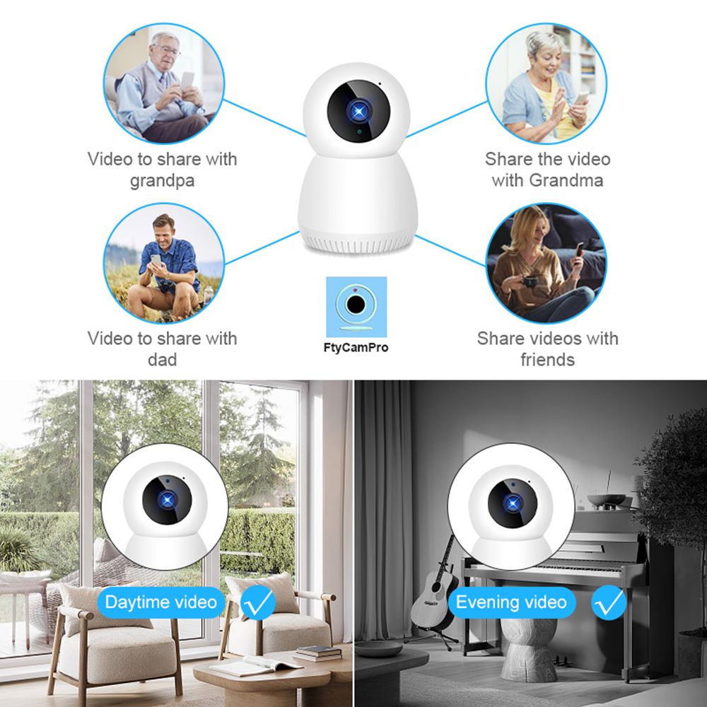 1080P Smart Mini WiFi Wireless IP Camera Indoor Surveillance Cam Auto Tracking Human Home Security CCTV Baby Pet Monitor