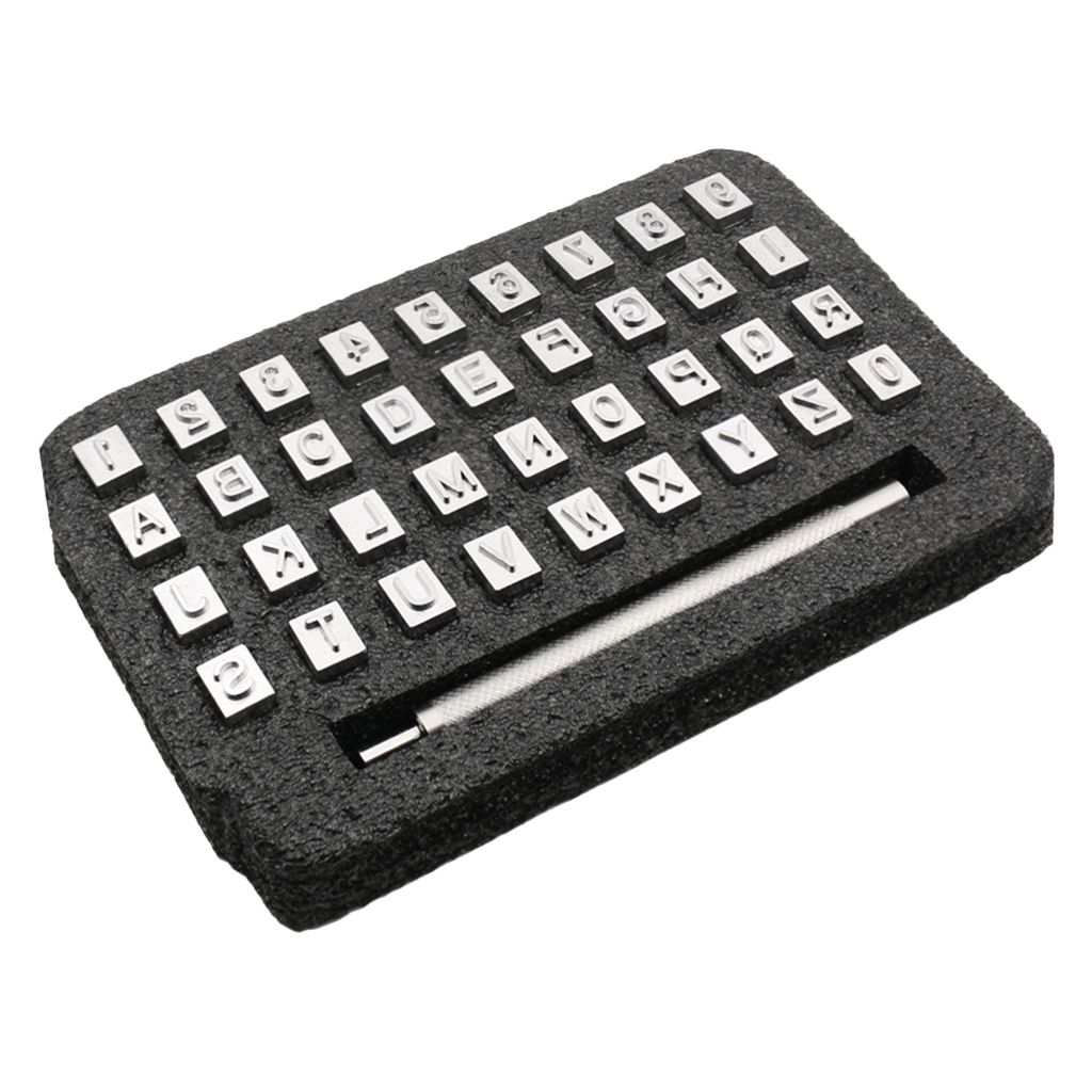 Alloy 36pcs 4mm Leather Alphabet Punch Tools Kits DIY Leather Hand