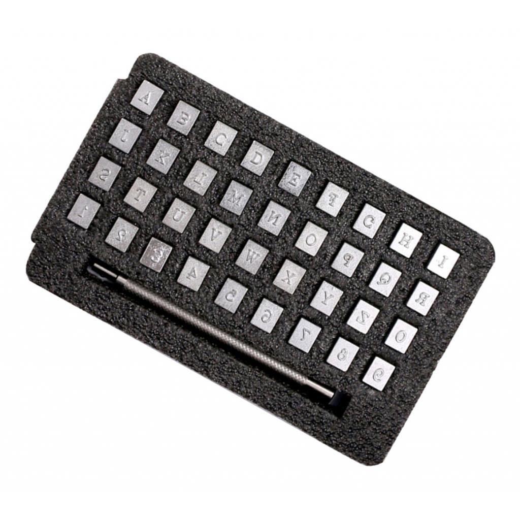 Alloy 36pcs 4mm Leather Alphabet Punch Tools Kits DIY Leather Hand