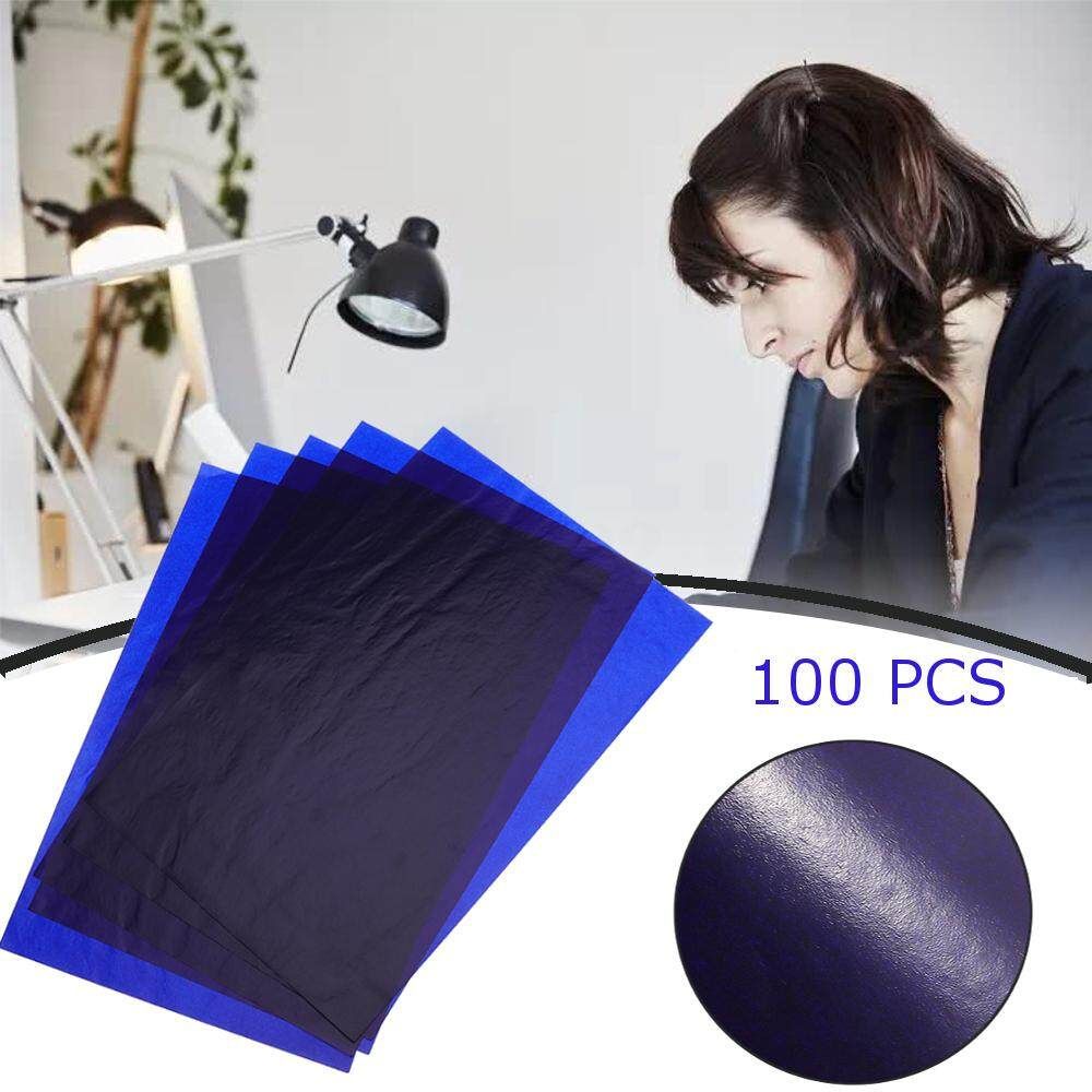 100 Sheets Carbon Transfer Paper Hand Stencil Tracing Blue Book Copy Papers